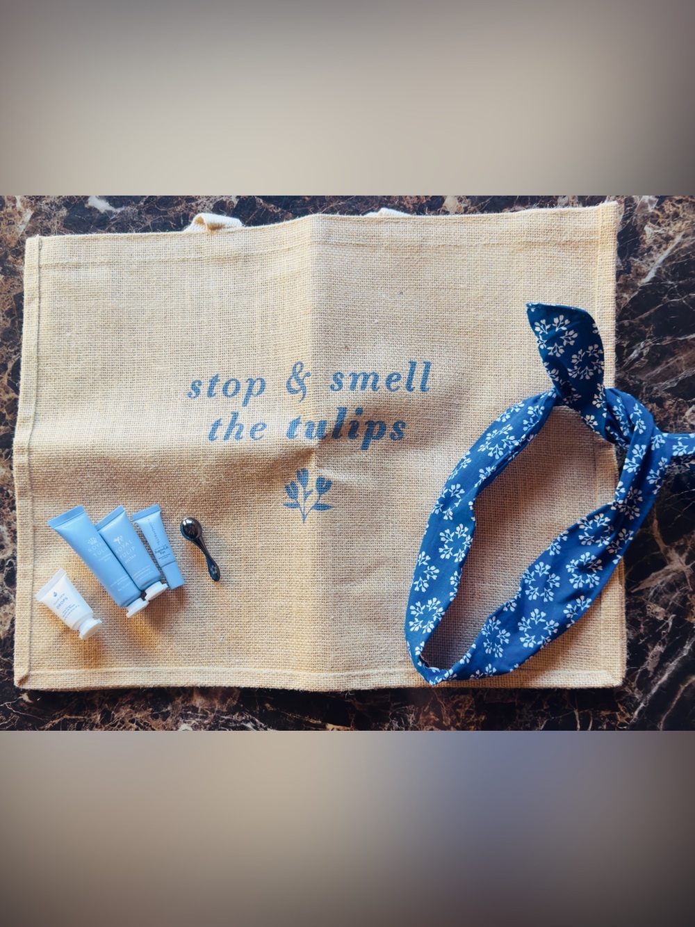 Bloom Effects Skin care Collection w tote, headband & eye de-puff roller/guasha - Picture 1 of 6